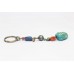 Key Chain Solid Tibetan Silver Charms Key Holder Natural Gem Stones Unisex D61